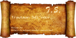 Trautman Sándor névjegykártya